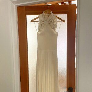 Zimmerman Ruffle Neck Dress, White/Cream, Size 0